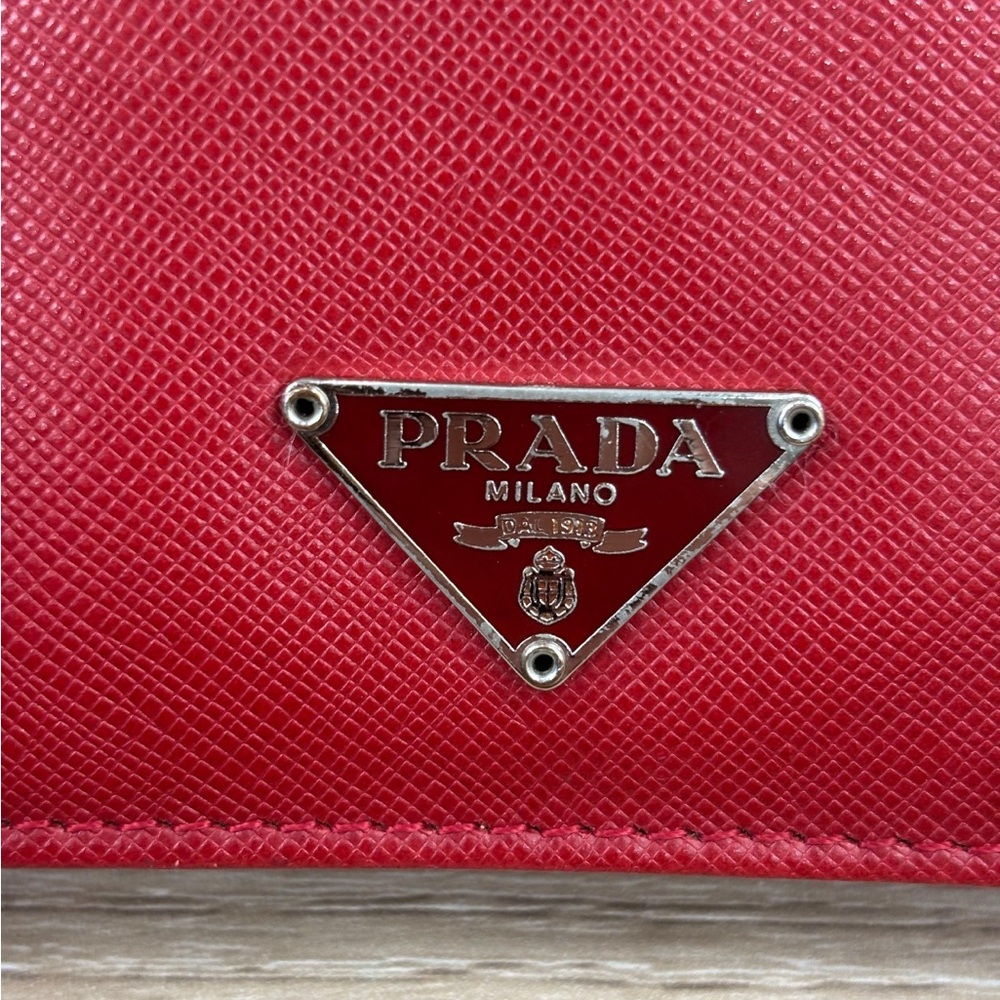 Prada (+COA) Red Saffiano Leather Coin Pouch - Picture 4 of 10